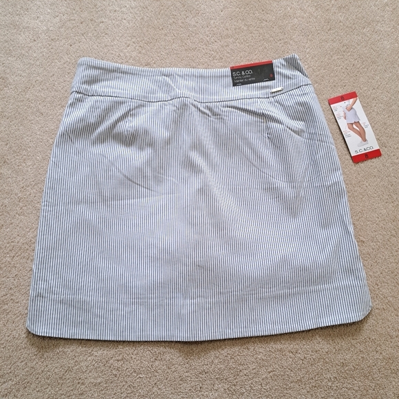❤️ S.C.& Co Pull On Skort Blue White Striped Stretch Skirt Women's Various Sizes - Picture 14 of 14